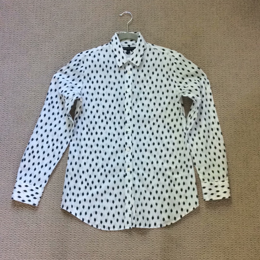 Banana Republic Navy and White Small Blouse